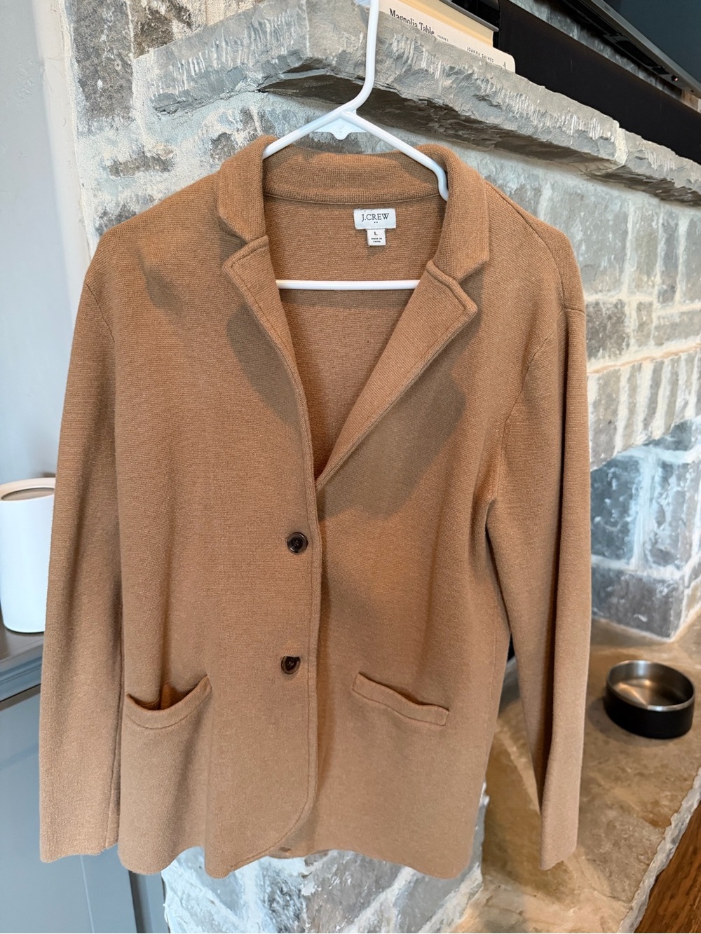 J. Crew Factory Tan Camel Knit Blazer Jacket